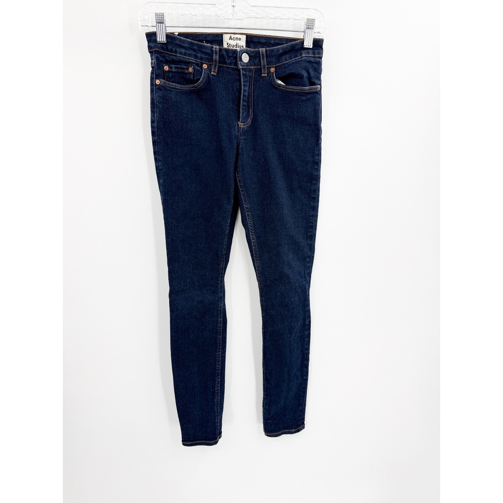 Acne Studios Skin 5 RW Rinse Skinny Jeans Indigo Blue Women 27/32 Made in Italy